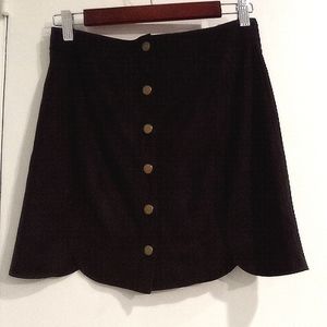 Black Faux Suede Mini Skirt